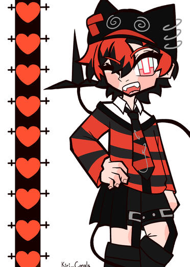 Crossover fanart of Machina X Flayon from Holostars EN dressed as the main character from Shugo Chara.