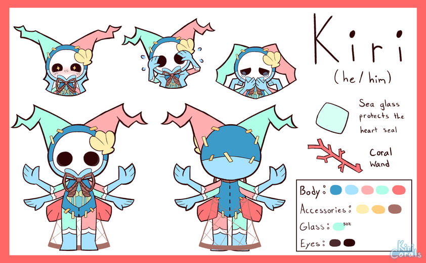 Reference sheet of my sona as Octavio's mascot from Holostars EN