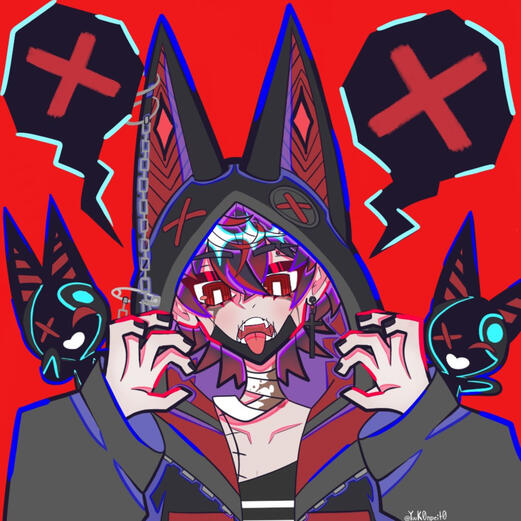 Fanart of K9Kuro, an indie vtuber