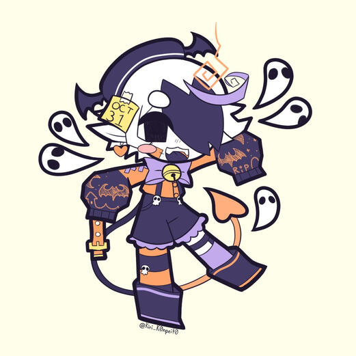 Chibi fanart of LaceLavy, an indie vtuber and artist